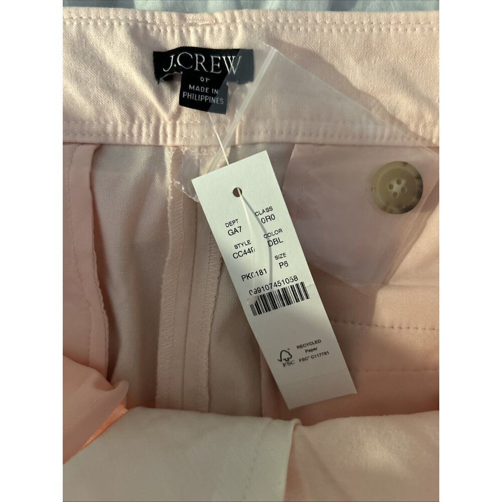NWT J. Crew Full Length Wide Leg Trouser in Cotton Blend Pink 6P - Picture 7 of 7